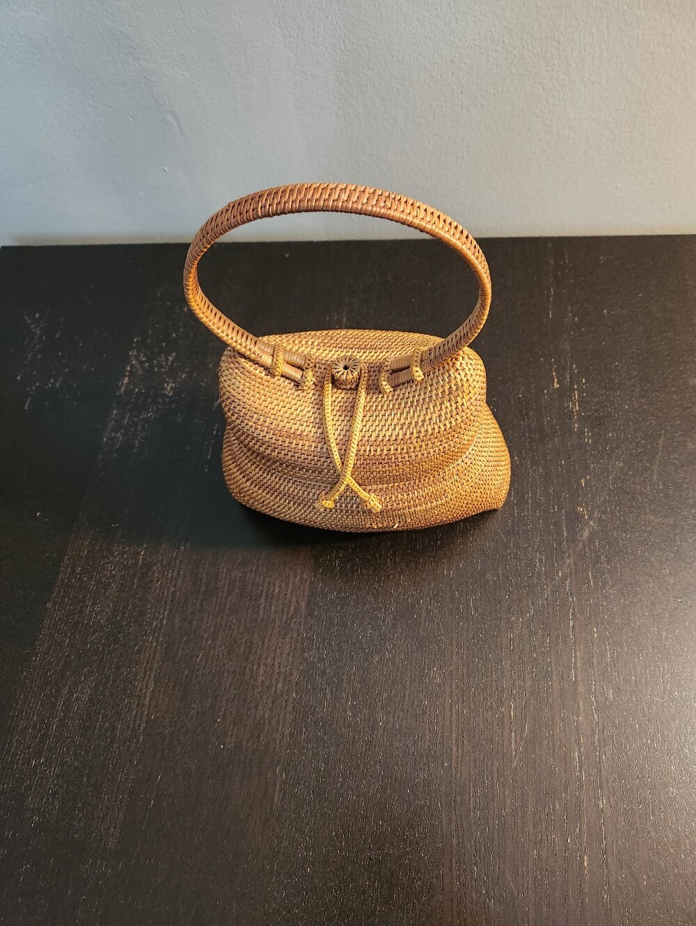 Woven Mini Top-Handle Bag in Tan. Never Used.